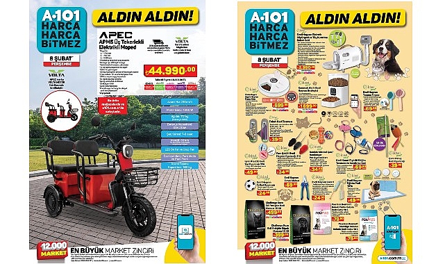 A101 8 Şubat’ta Elektrikli Moped ve Evcil Hayvan Ürünleri Satacak